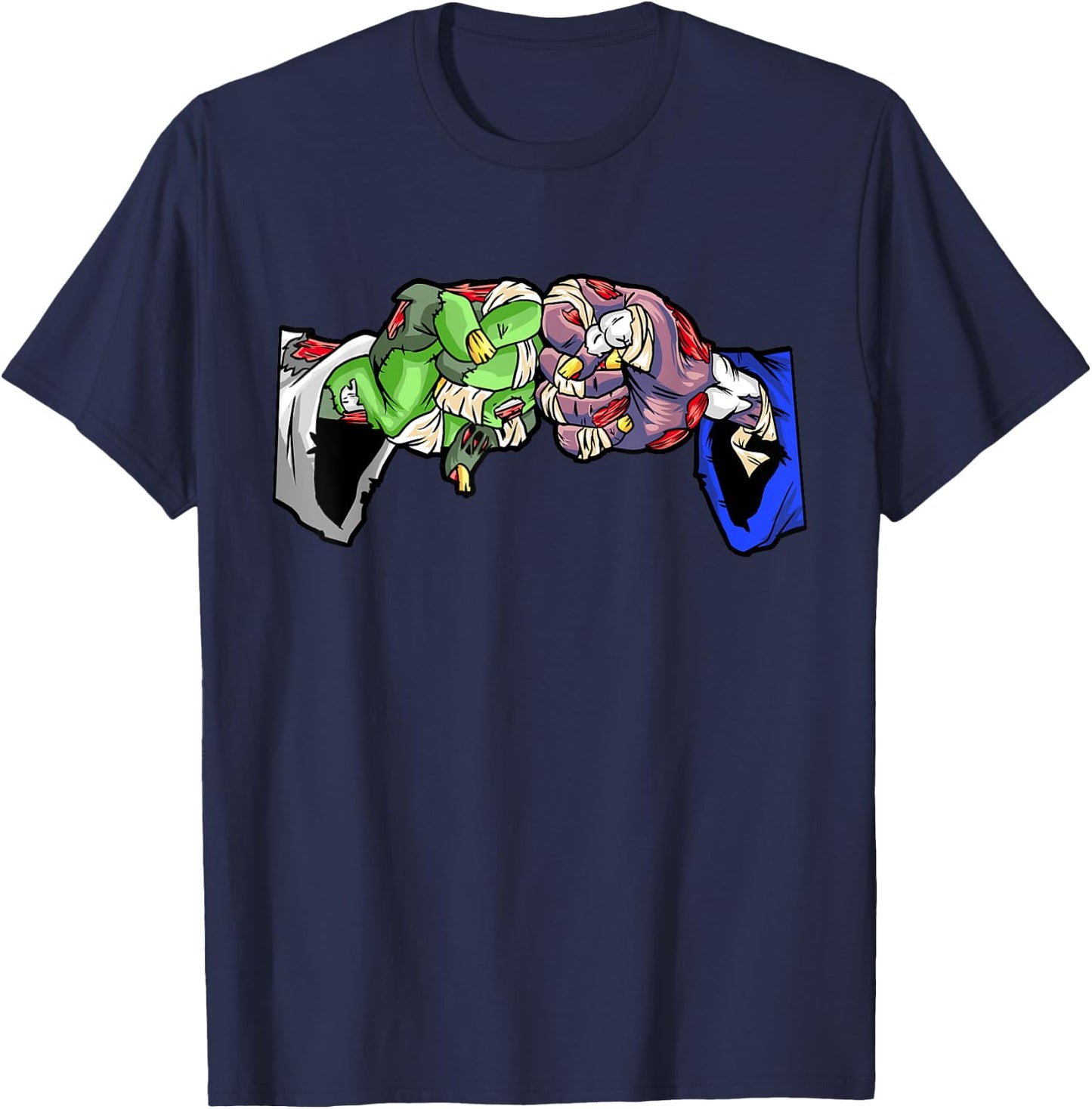 Jiu Jitsu Gift MMA Zombie Fist Bump Roll Halloween BJJ T-Shirt - T-Shirt | Navy