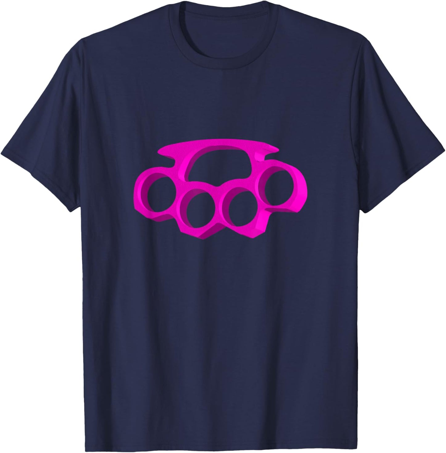 Pink Brass Knuckles Pretty And Hard Core T-Shirt - T-Shirt | Navy