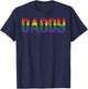 Gay Rainbow Flag Daddy LGBTQ Pride Month Queer Men Women T-Shirt - T-Shirt | Navy