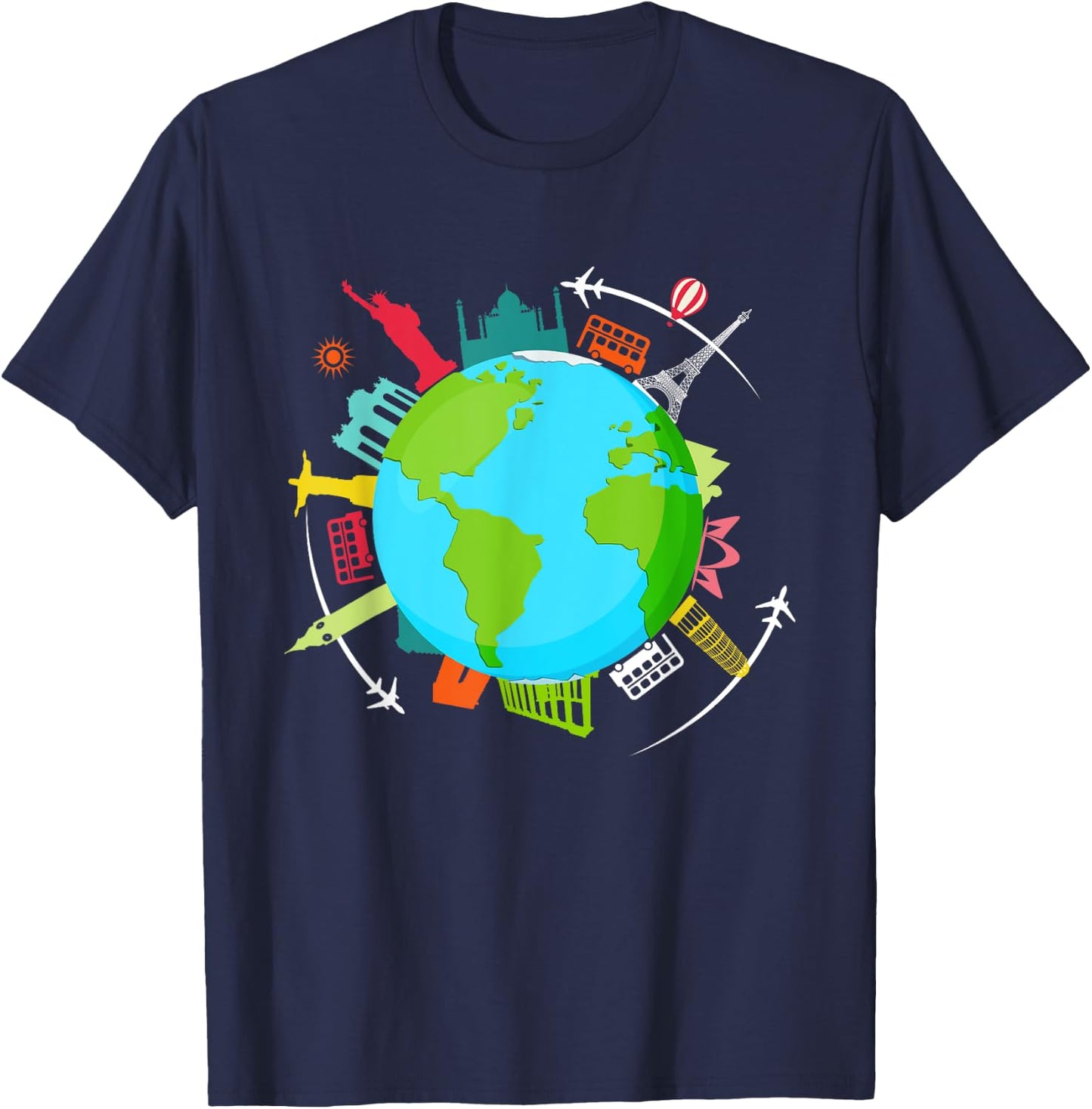 World Traveler shirt Gifts for International World Travelers T-Shirt - T-Shirt | Navy