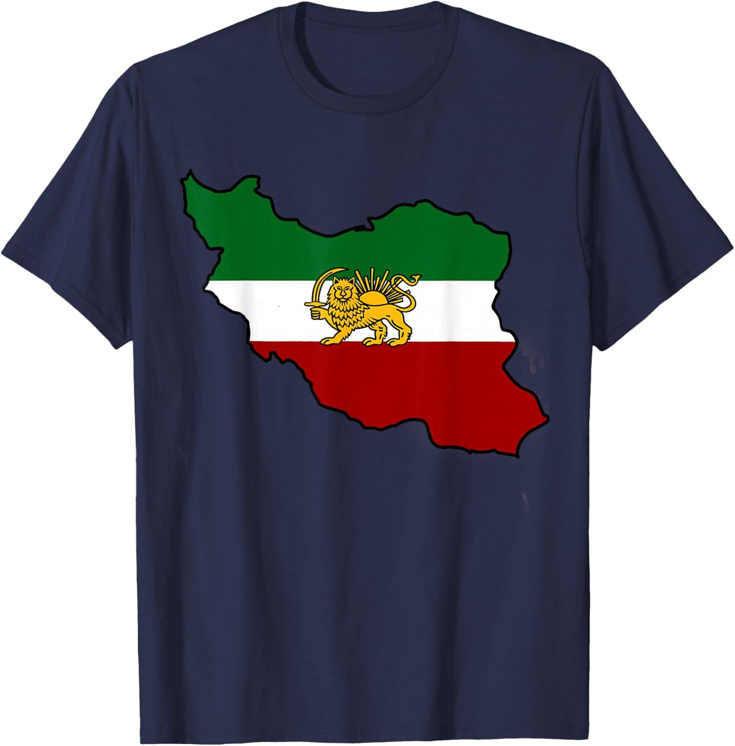 Iran Flag with Lion T-Shirt - T-Shirt | Navy
