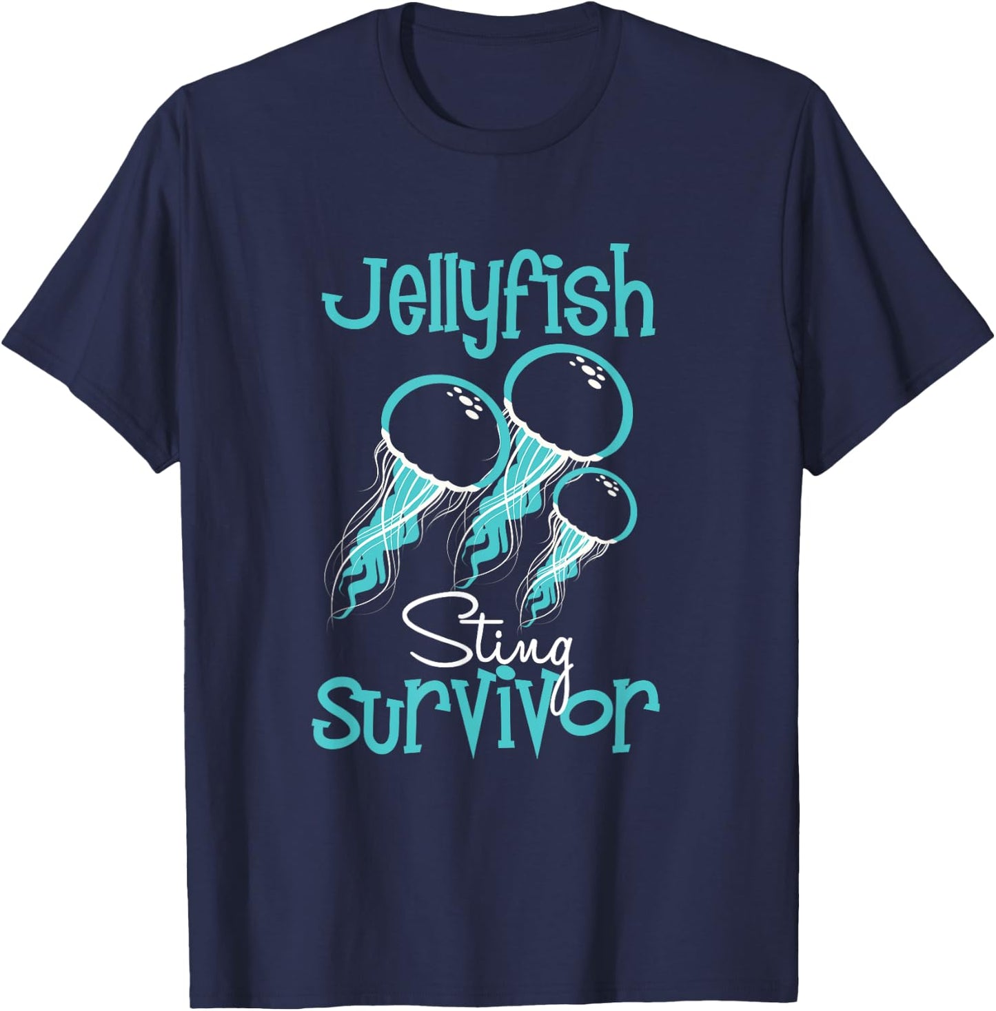 Jelly Fish Sting Survivor T Shirt T-Shirt - T-Shirt | Navy
