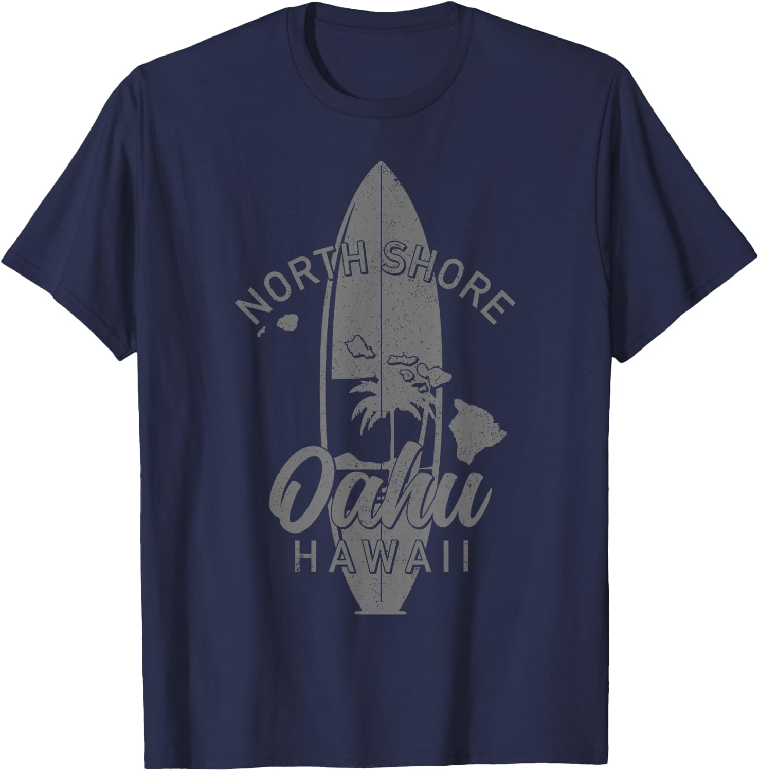 North Shore Oahu Hawaii Surf Board Surfing Surfer Hawaiian T-Shirt - T-Shirt | Navy