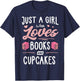 Just A Girl Who Loves Books And Cupcakes Gift Women T-Shirt - T-Shirt | Navy