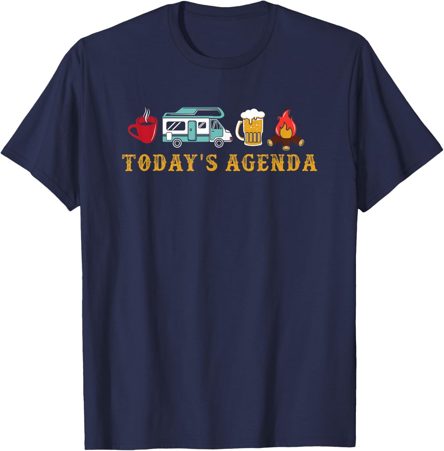RV Camping Lover Agenda T-Shirt - T-Shirt | Navy