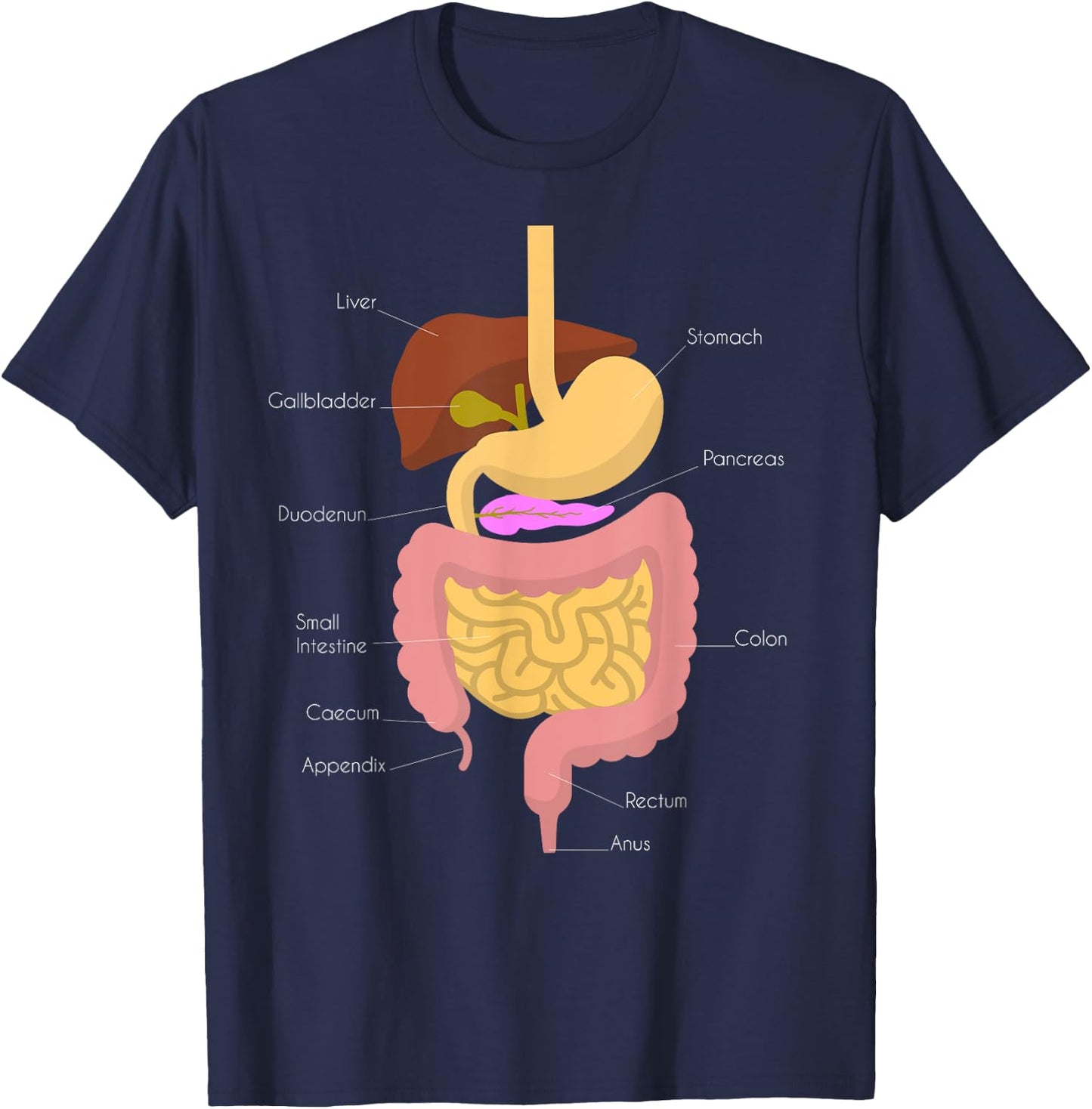 Digestive System T-Shirt - T-Shirt | Navy