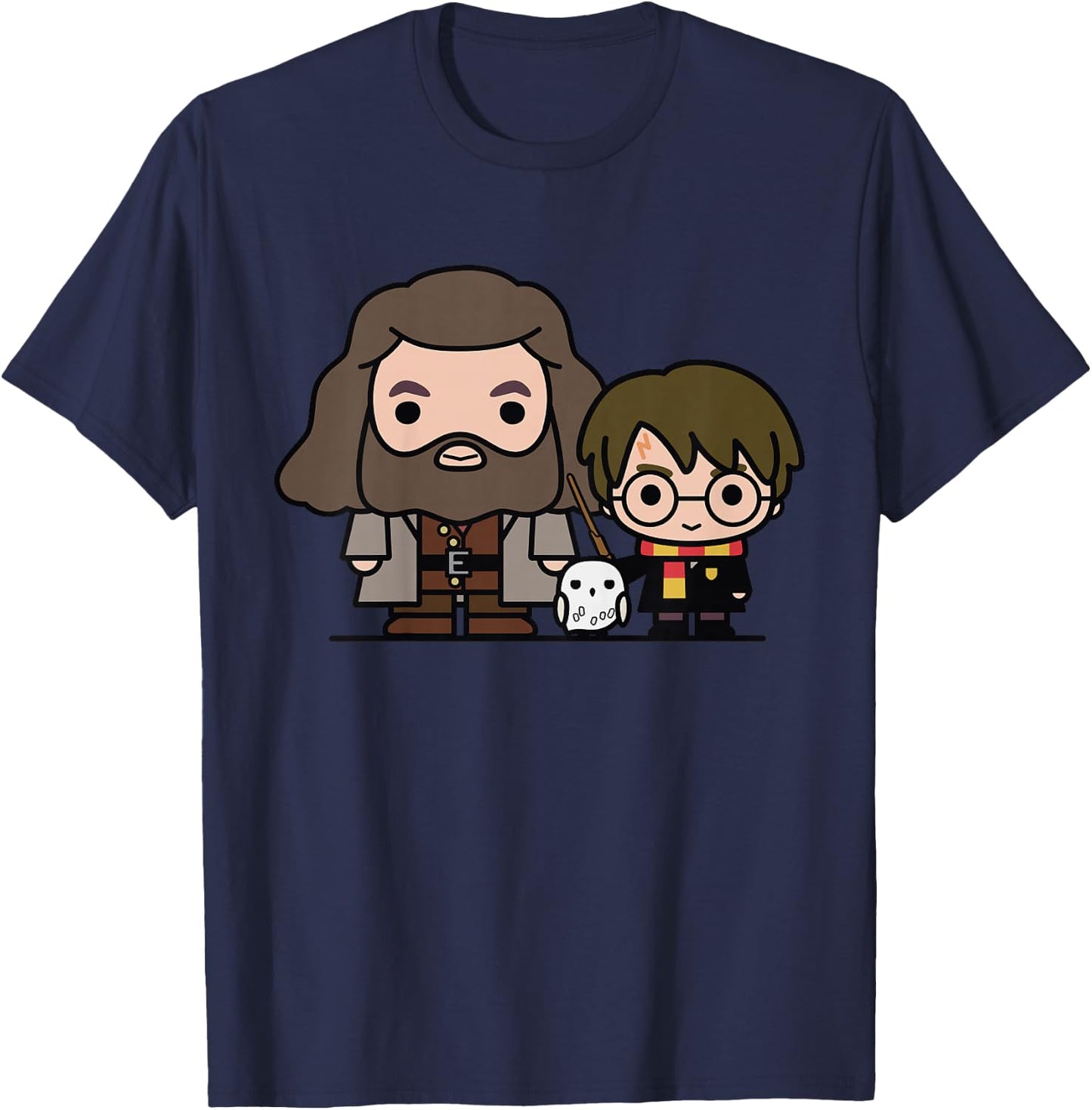 Kids Harry Potter Hagrid Hedwig and Harry Cute Cartoon T-Shirt - T-Shirt | Navy