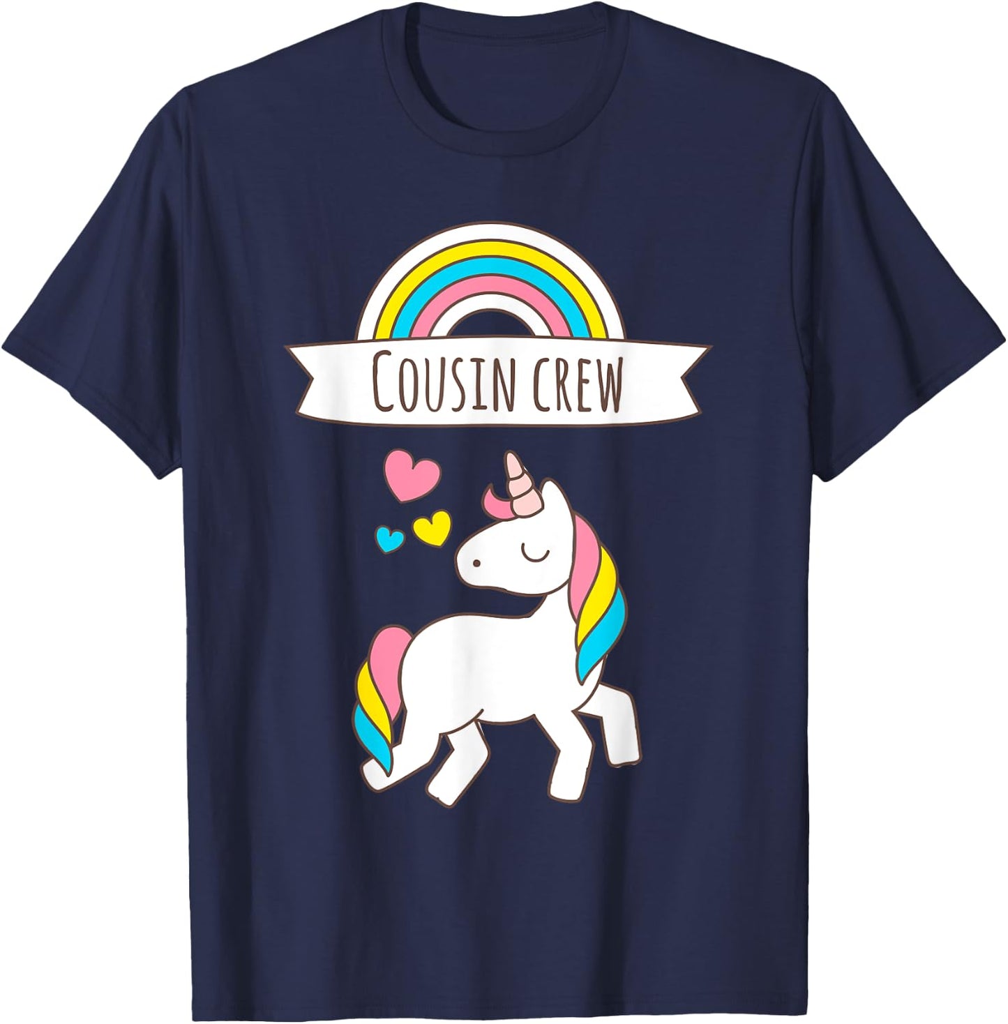 Crazy Cousin Crew Reunion Unicorn T Shirt Funny T-Shirt - T-Shirt | Navy