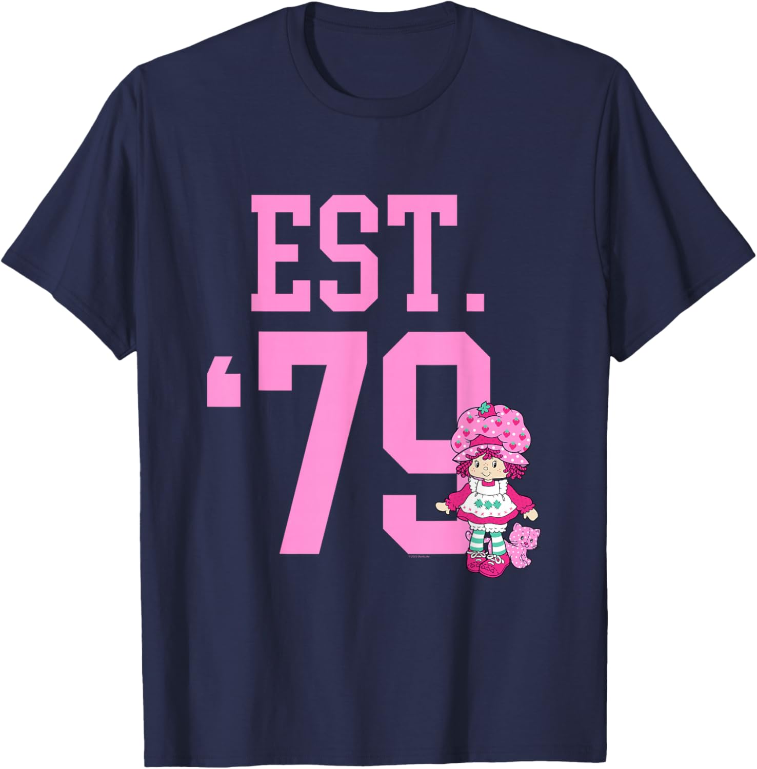 Strawberry Shortcake Vintage Collegiate Varsity Est 79 T-Shirt - T-Shirt | Navy