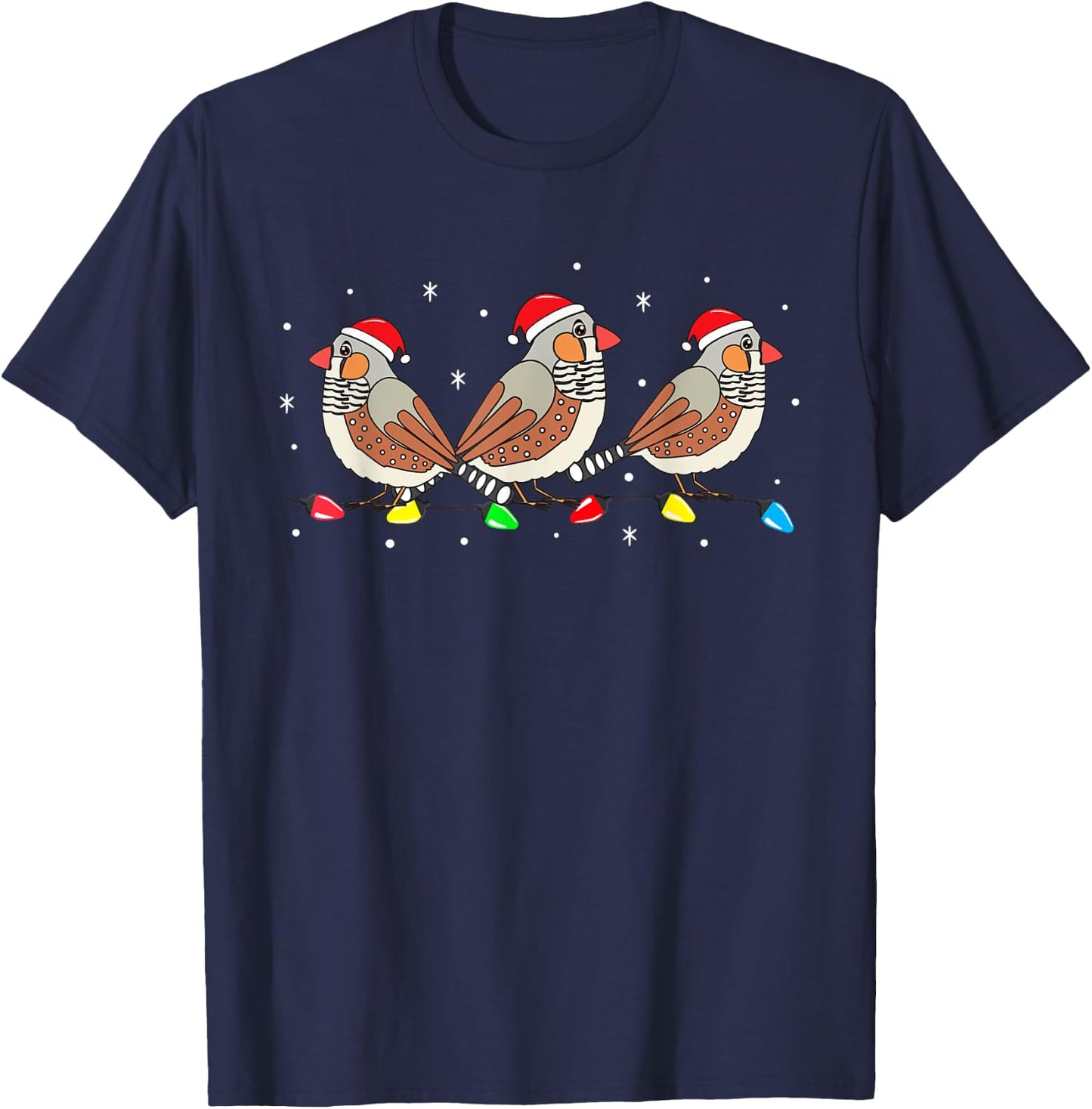 Zebra Fink Bird Christmas Funny Gift T-Shirt - T-Shirt | Navy