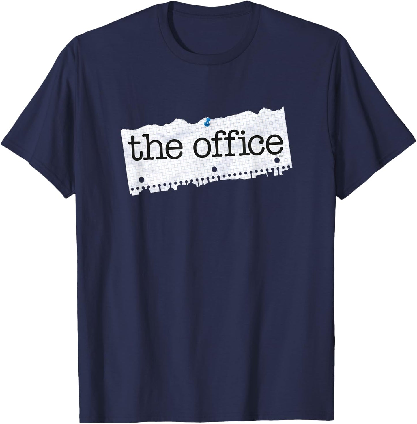 NBC The Office Paper Logo Standard - -Adults, Blue, Small, Short Sleeve T-Shirt - T-Shirt | Navy