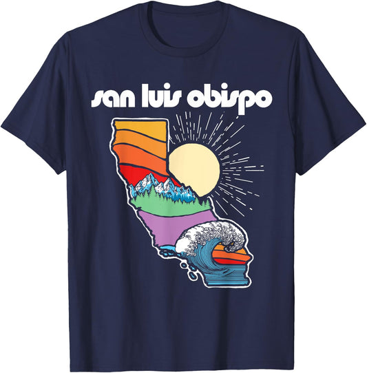 San Luis Obispo California Outdoors Retro Nature Graphic T-Shirt - T-Shirt | Navy