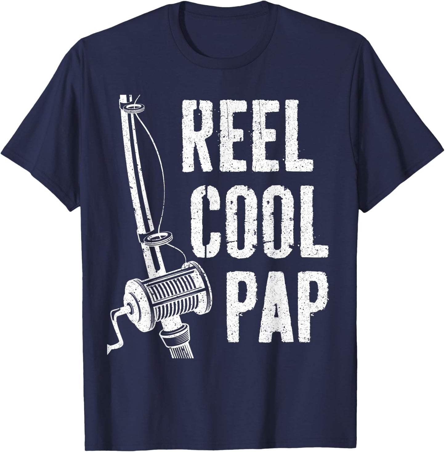 Reel Cool Pap Shirt Men Fisherman Fathers Day T-Shirt - T-Shirt | Navy