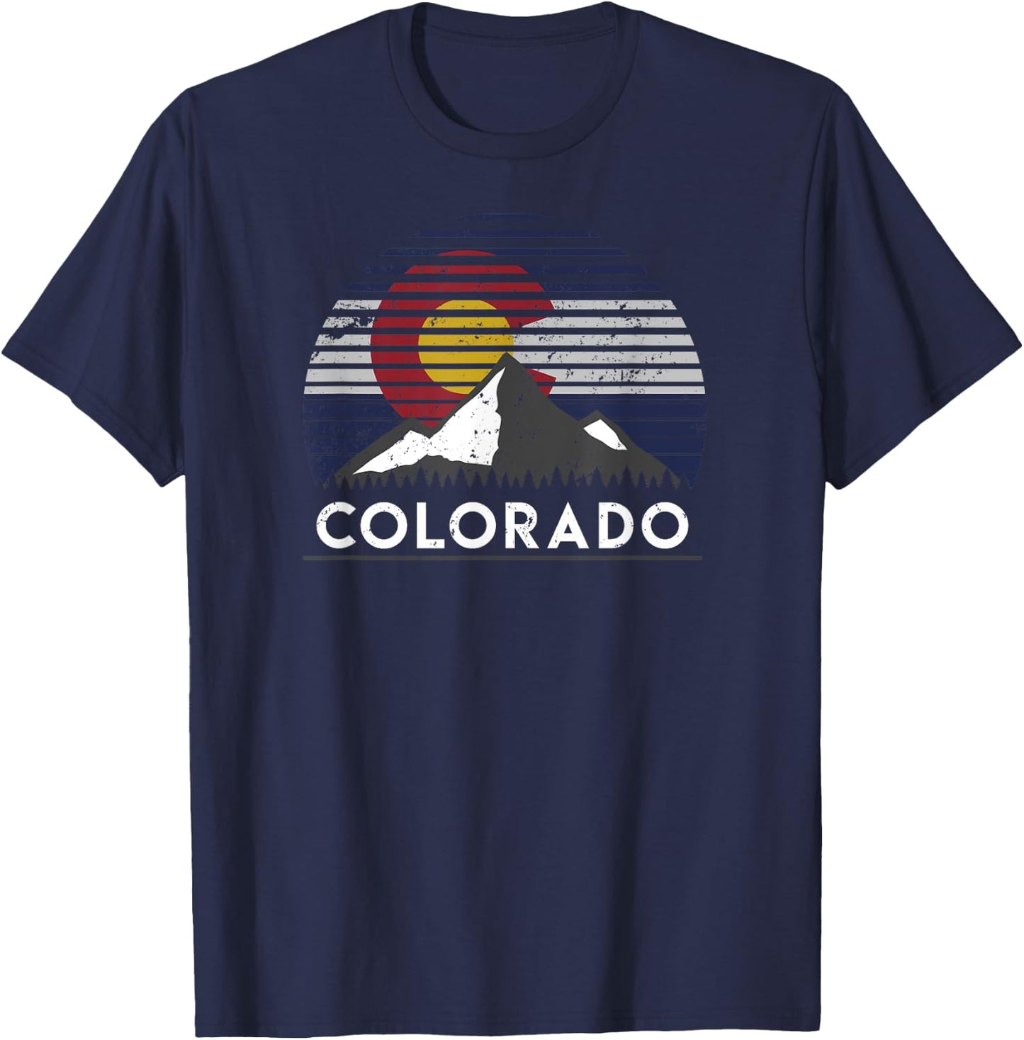 Colorado Flag Mountain Top T-Shirt - T-Shirt | Navy