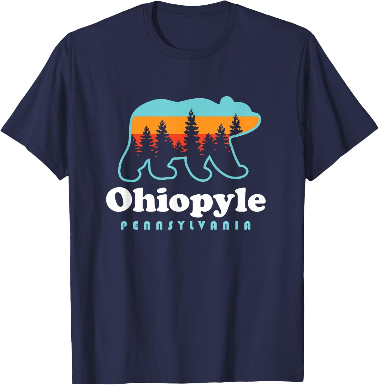 Ohiopyle State Park Pennsylvania Bear Retro Vintage T-Shirt - T-Shirt | Navy