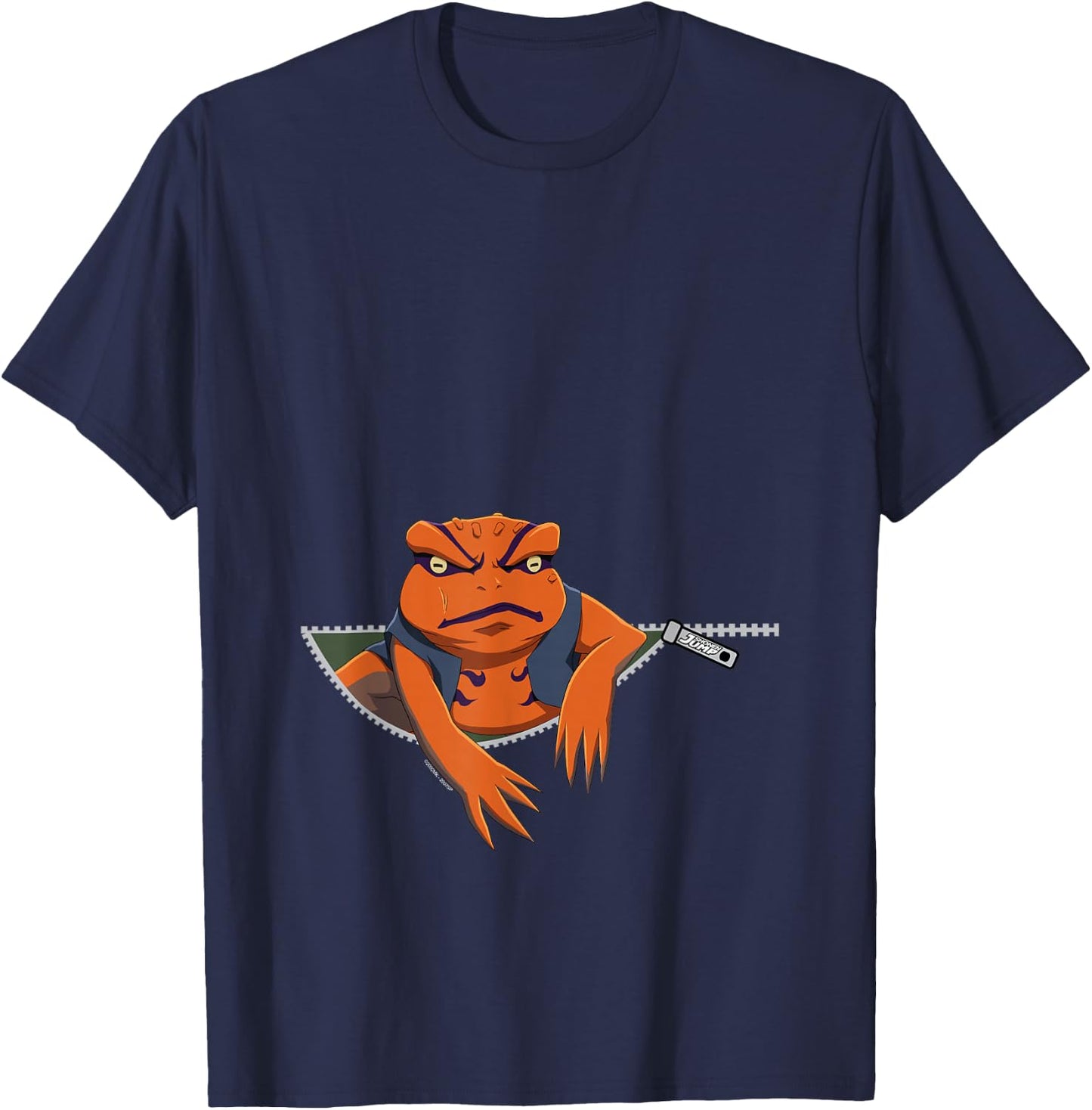 Naruto Shippuden Gamakichi Toad in Zipper Anime T-Shirt - T-Shirt | Navy