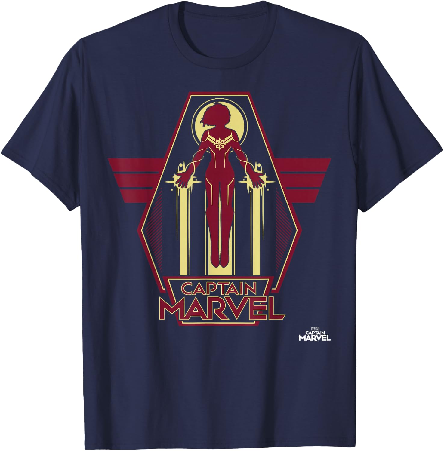 Captain Marvel Red Yellow Flight Powers Graphic T-Shirt - T-Shirt | Navy