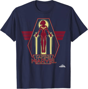 Captain Marvel Red Yellow Flight Powers Graphic T-Shirt - T-Shirt | Navy