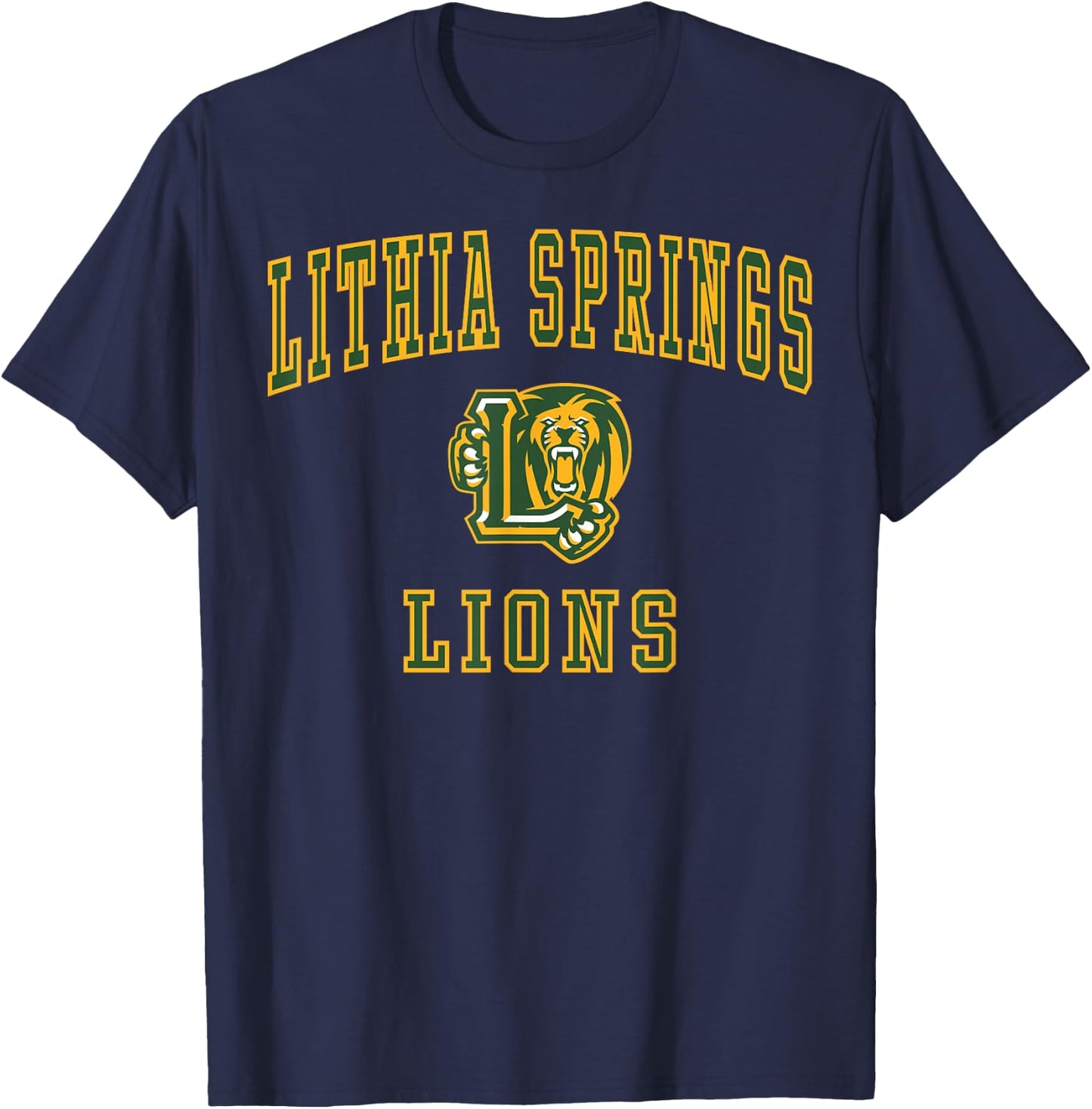 Lithia Springs High School Lions C1 T-Shirt - T-Shirt | Navy