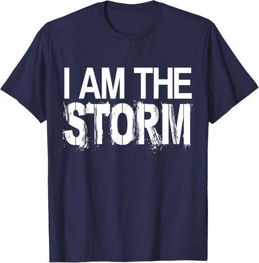 I Am The Storm Devil Whispers Motivational T-Shirt - T-Shirt | Navy