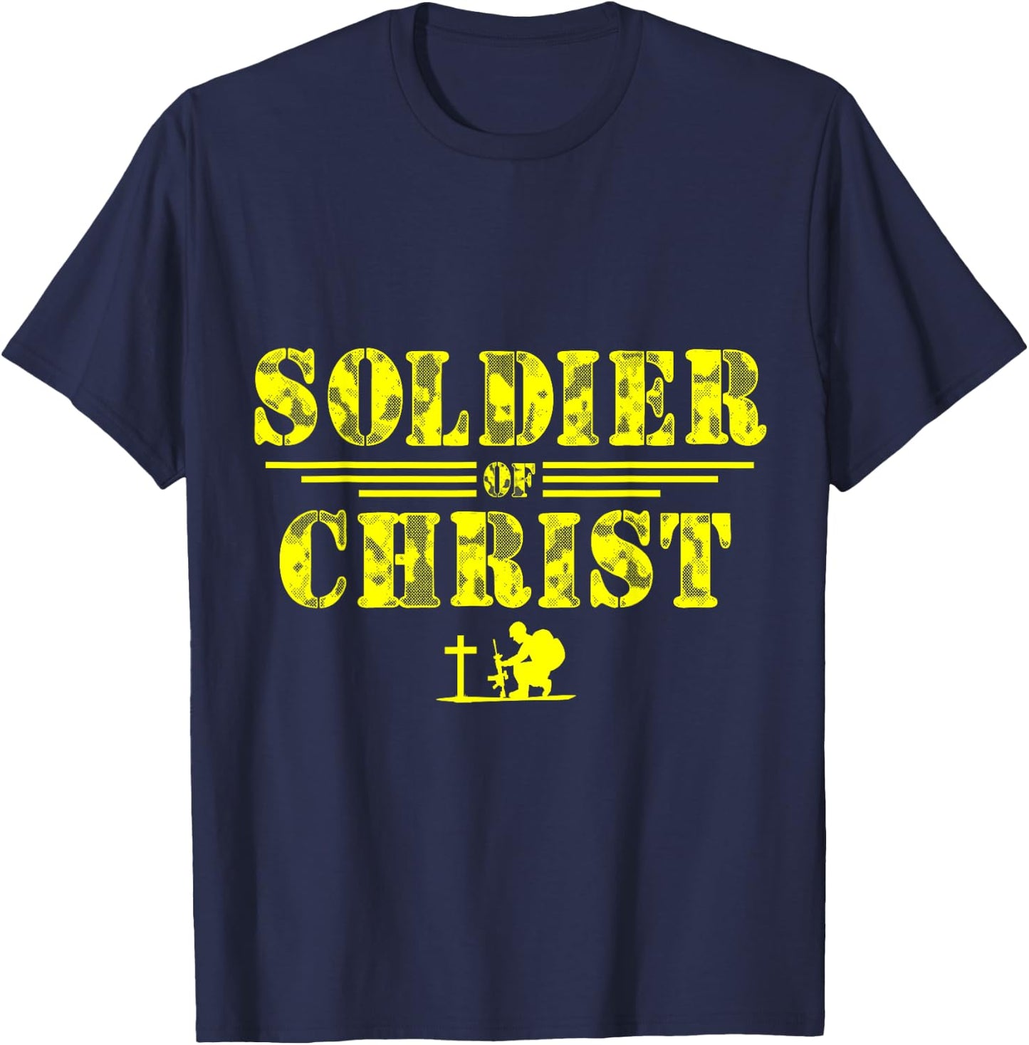 Soldier of Christ Faith-Based | Christian Graphic T-Shirt - T-Shirt | Navy