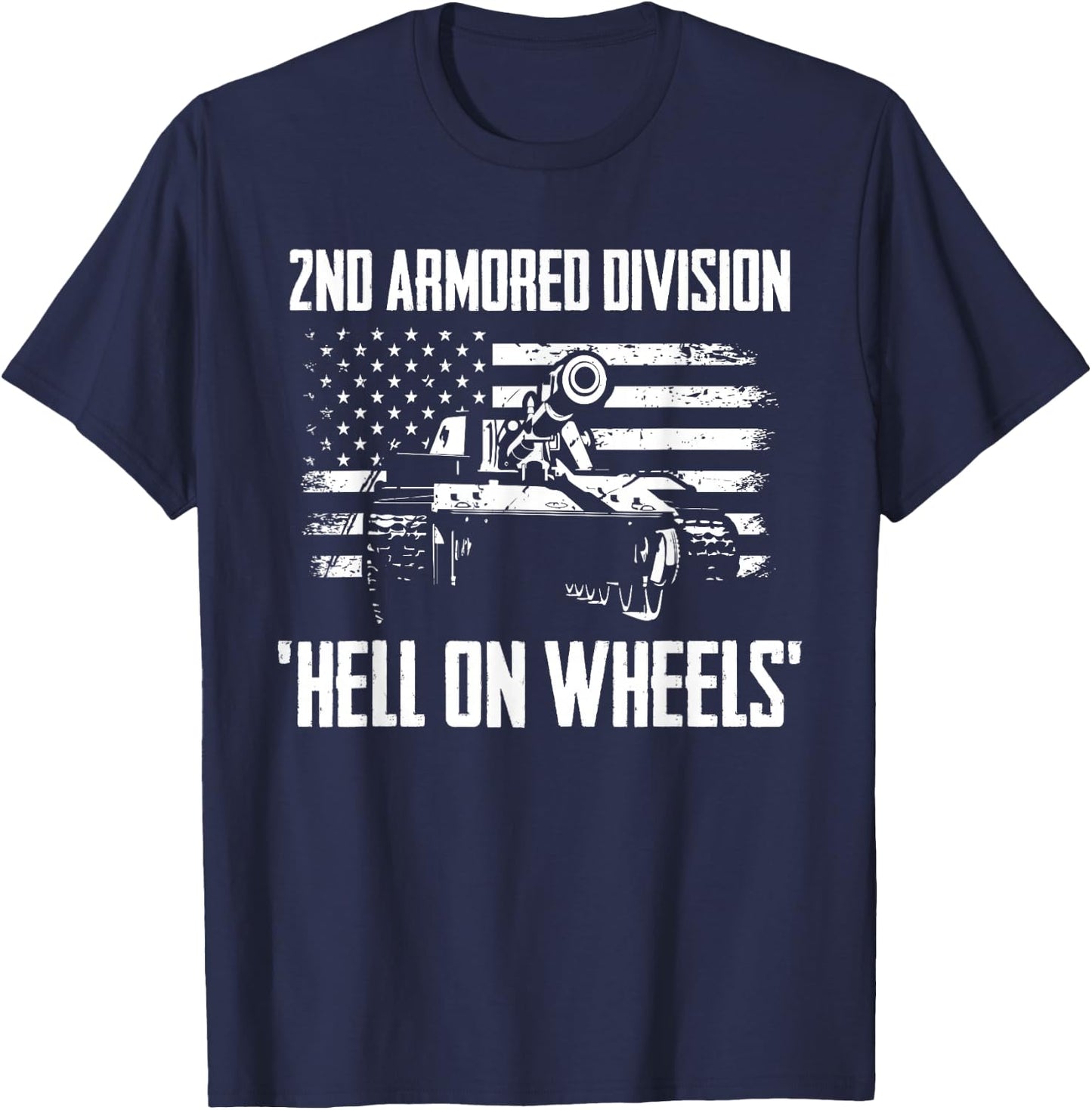 2nd Armored Division Hell On Wheels T-Shirt - T-Shirt | Navy