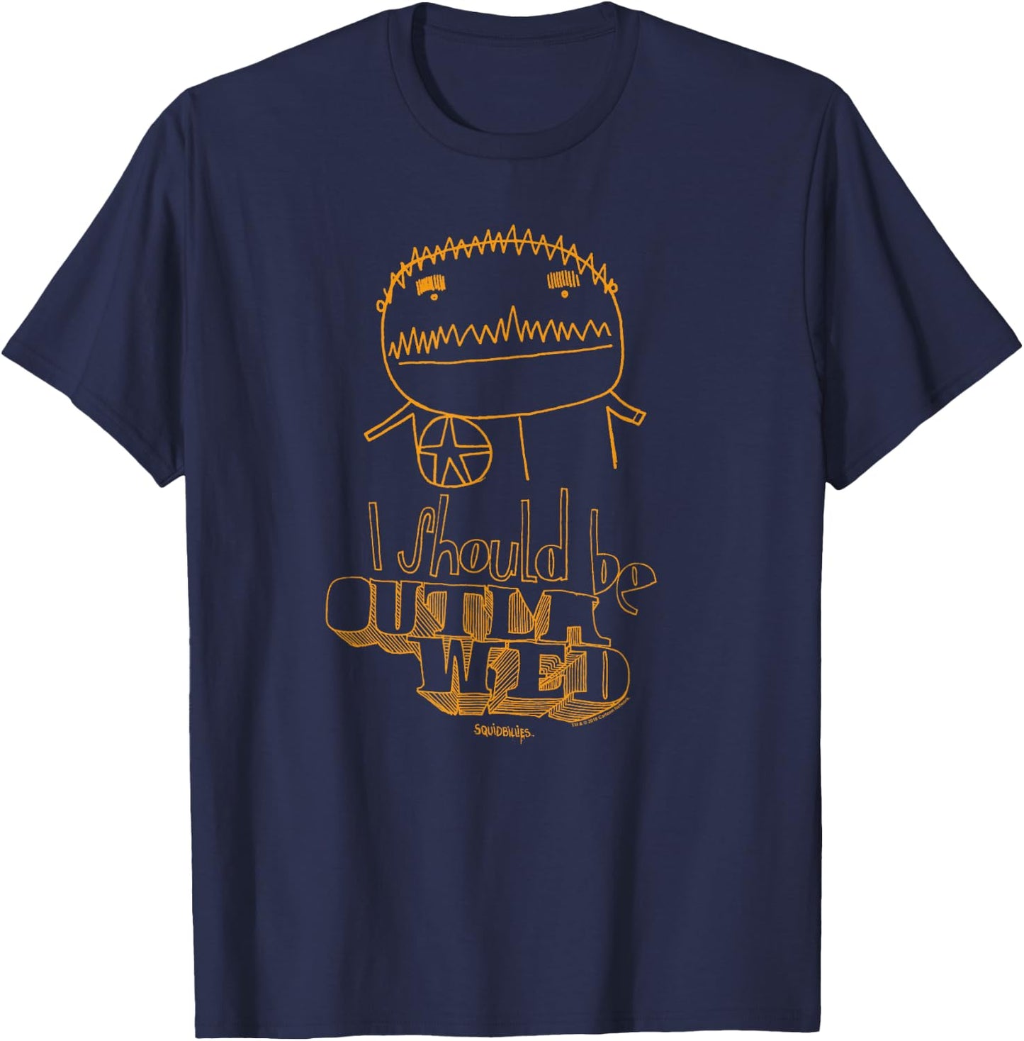 Adult Swim Squidbillies Outlawed Black Cartoon , Small T-Shirt - T-Shirt | Navy