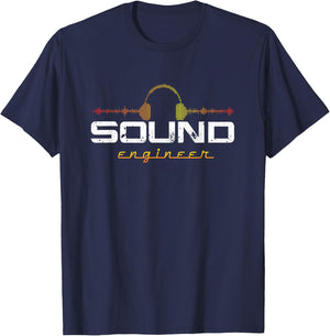DJ Music Producer Sound Engineer Audio Gift T-Shirt - T-Shirt | Navy
