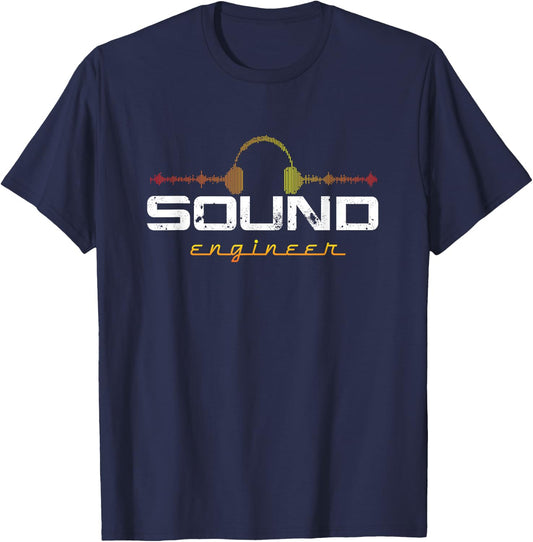 DJ Music Producer Sound Engineer Audio Gift T-Shirt - T-Shirt | Navy