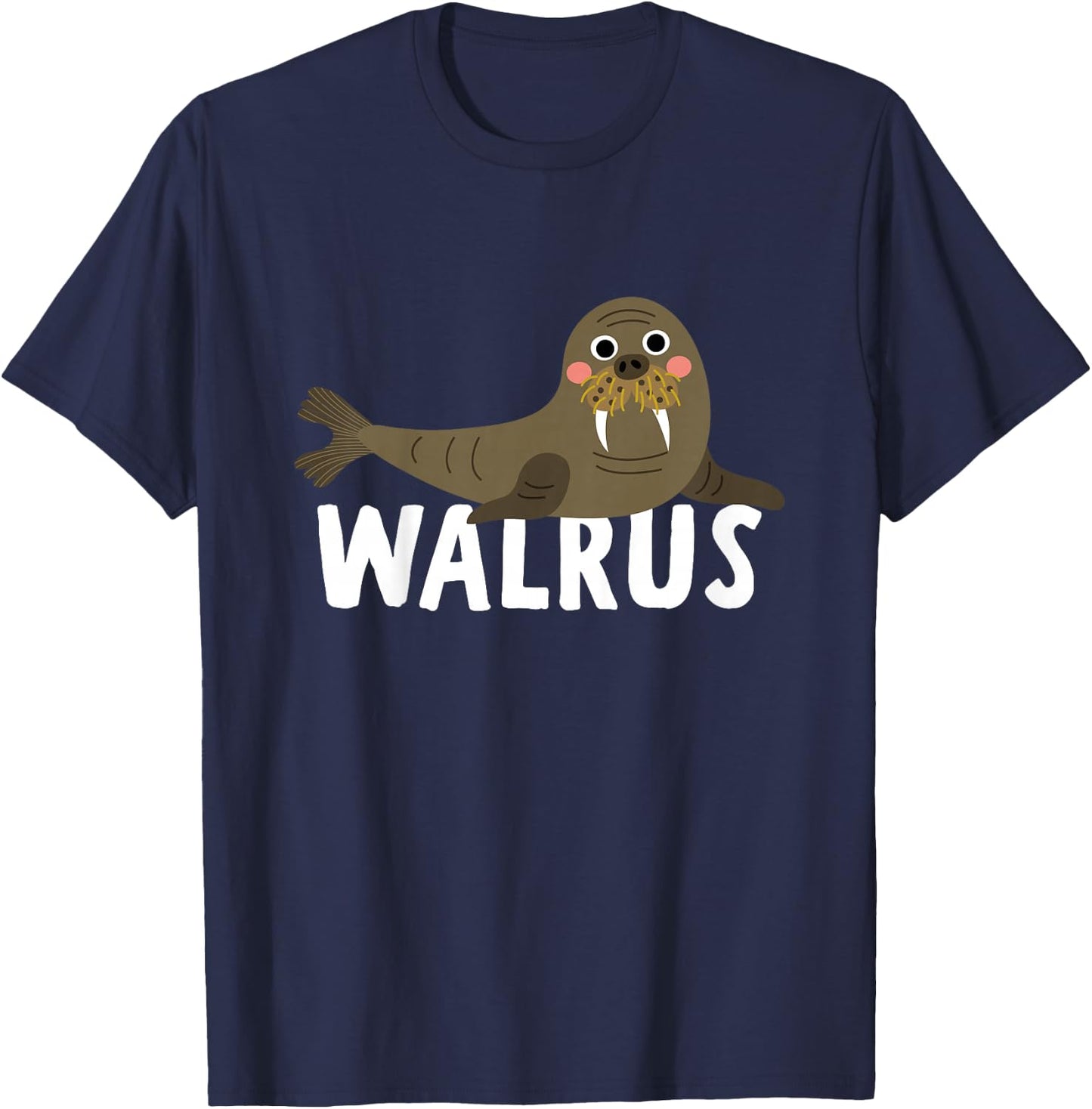 Walrus Shirt For Boys Or Girls | Cute Walrus Gift T-Shirt - T-Shirt | Navy