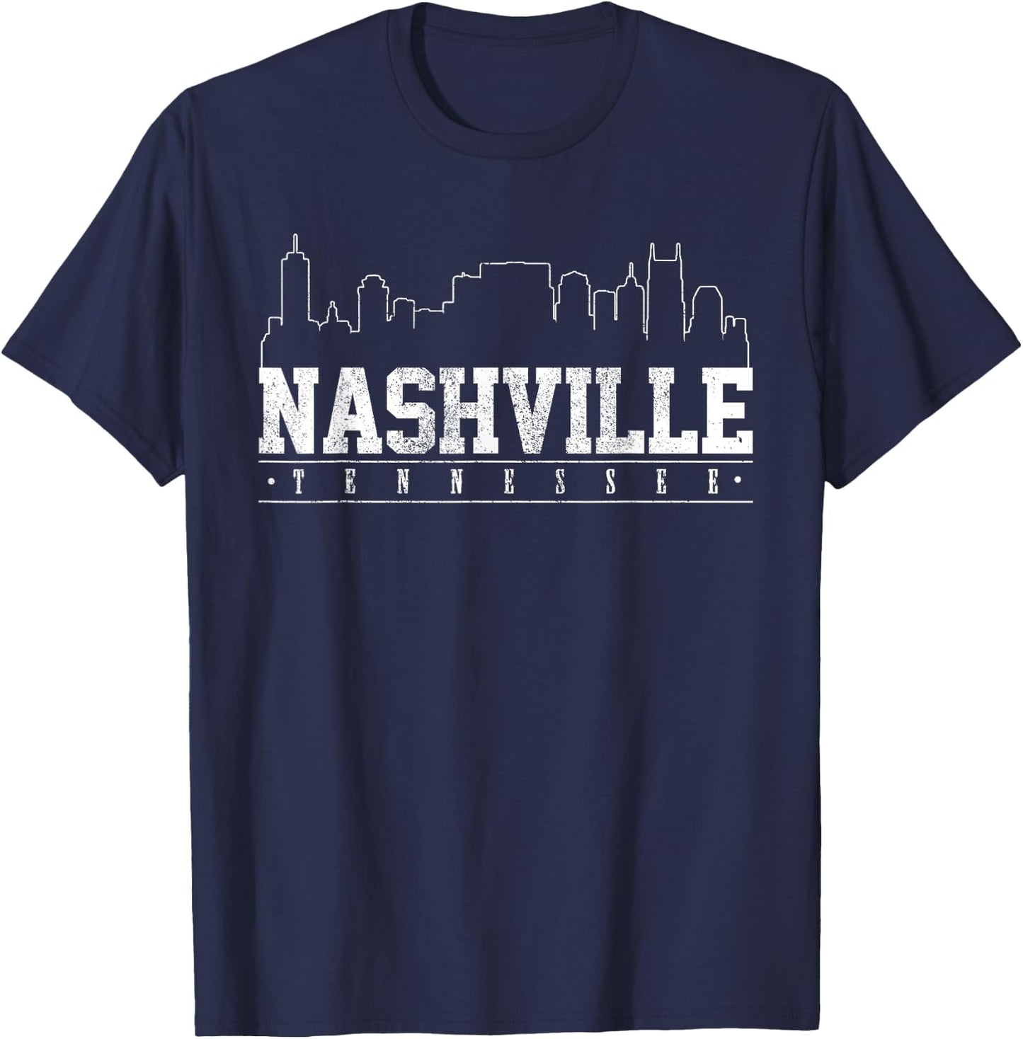 Nashville Tennessee City of Music Skyline T-Shirt - T-Shirt | Navy