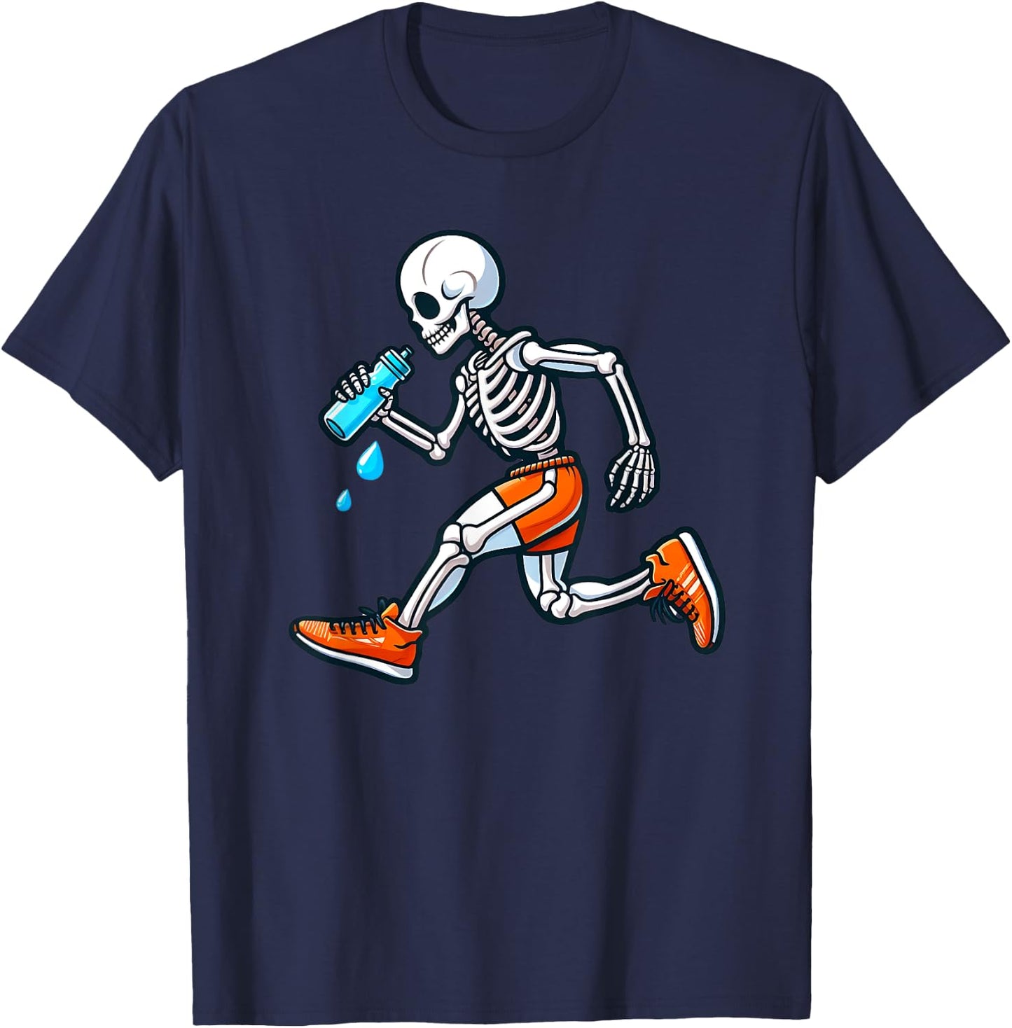 Running Skeleton Halloween Costume Spooky Runners Lover T-Shirt - T-Shirt | Navy
