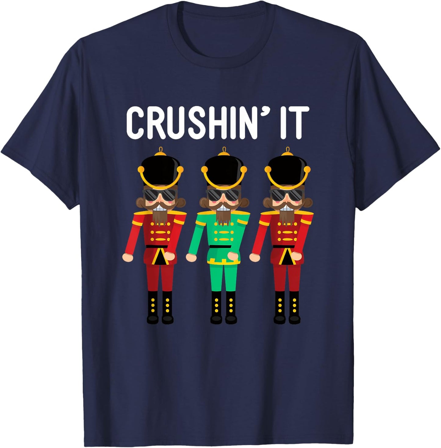 Crushin It Flossing Nutcracker Christmas Dance T-Shirt - T-Shirt | Navy