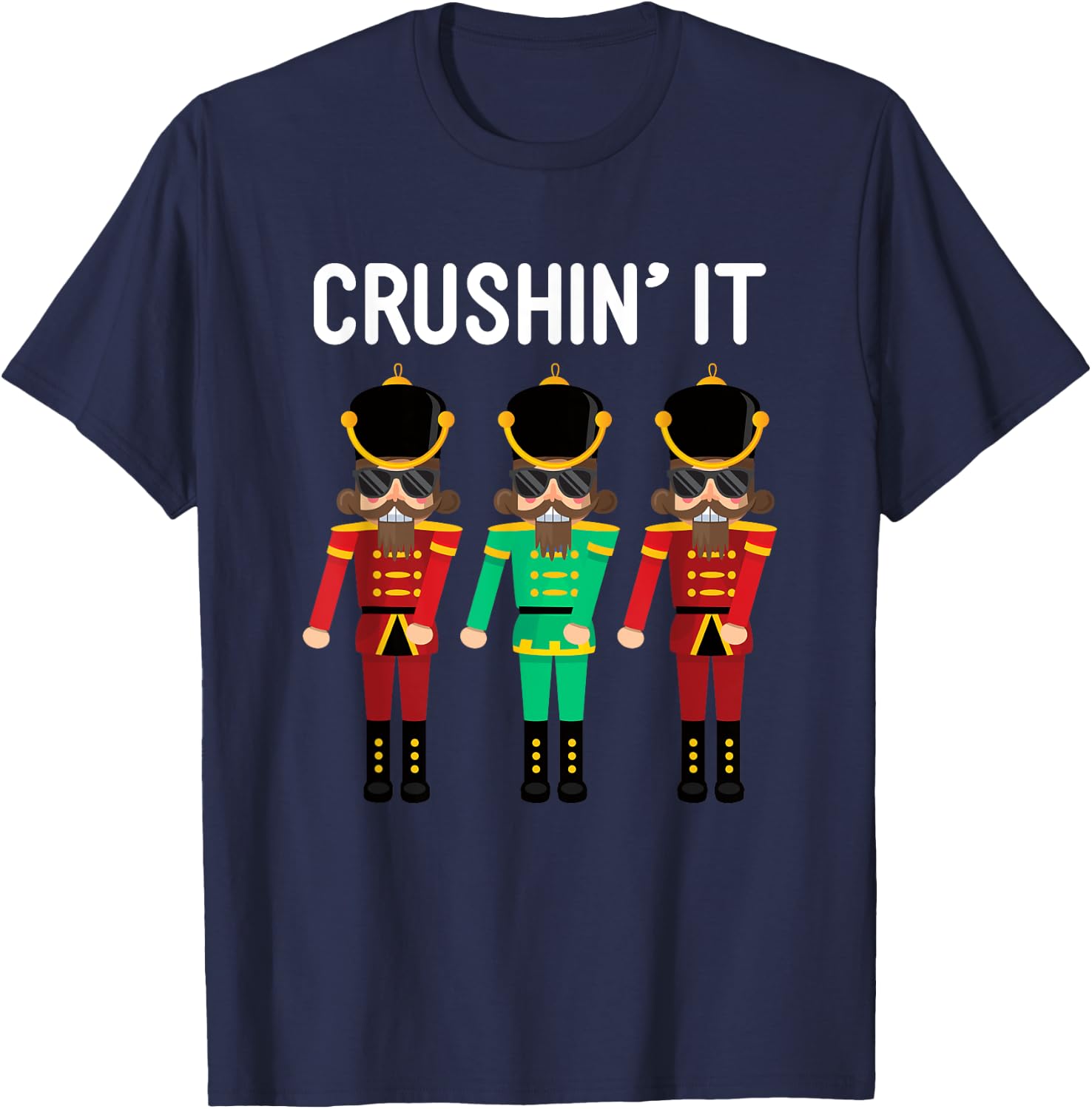 Crushin It Flossing Nutcracker Christmas Dance T-Shirt - T-Shirt | Navy