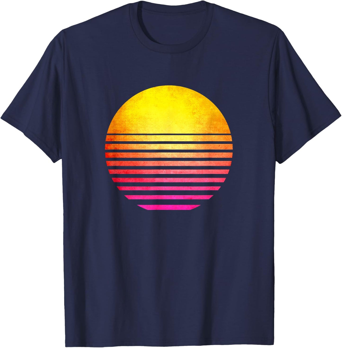 Retro Sun Outrun women, gym workout T-Shirt - T-Shirt | Navy