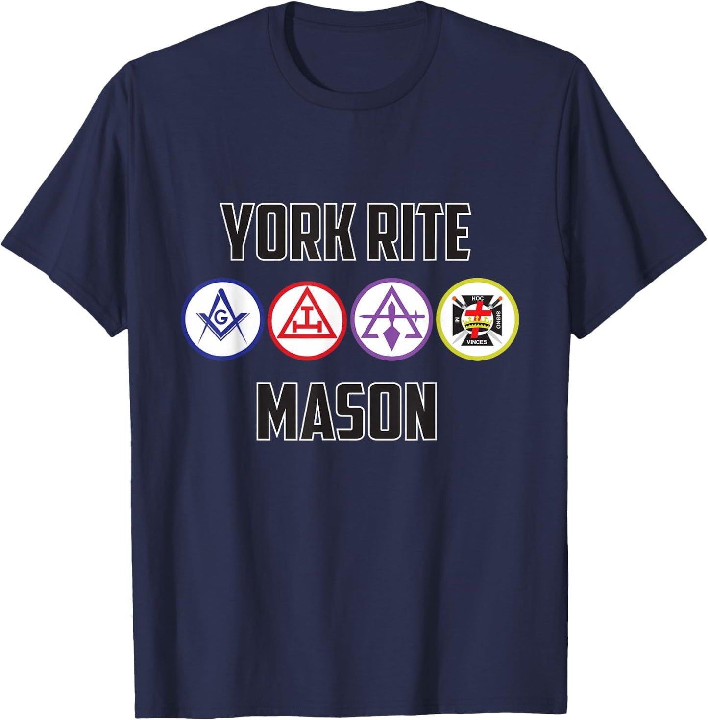 York Rite Mason T Shirt Masonic T-Shirt - T-Shirt | Navy