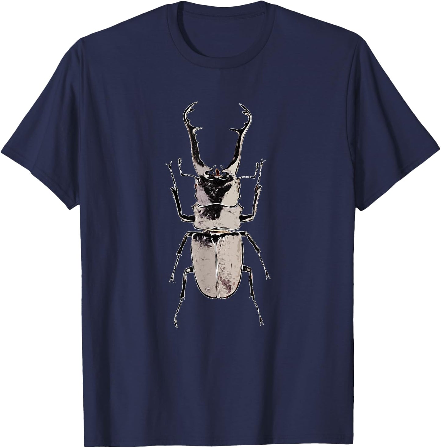 Cool Black Giant Stag Beetle T-Shirt - T-Shirt | Navy