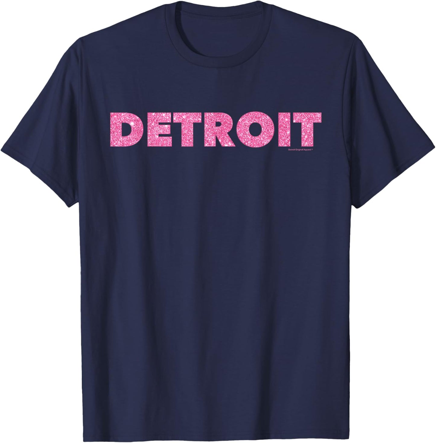 DETROIT PINK Shirt, Motor City Michigan T-Shirt - T-Shirt | Navy