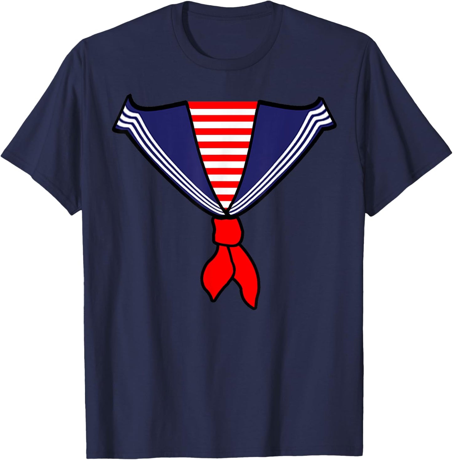Retro Deckhand Nautical Sailor Halloween Fancy Dress Costume T-Shirt - T-Shirt | Navy
