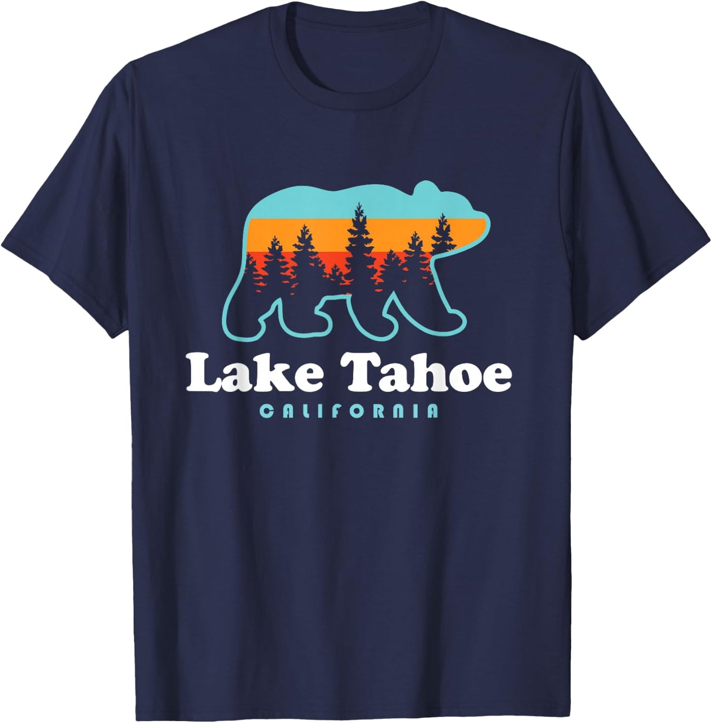 Lake Tahoe California Bear Mountains Hiking T-Shirt - T-Shirt | Navy