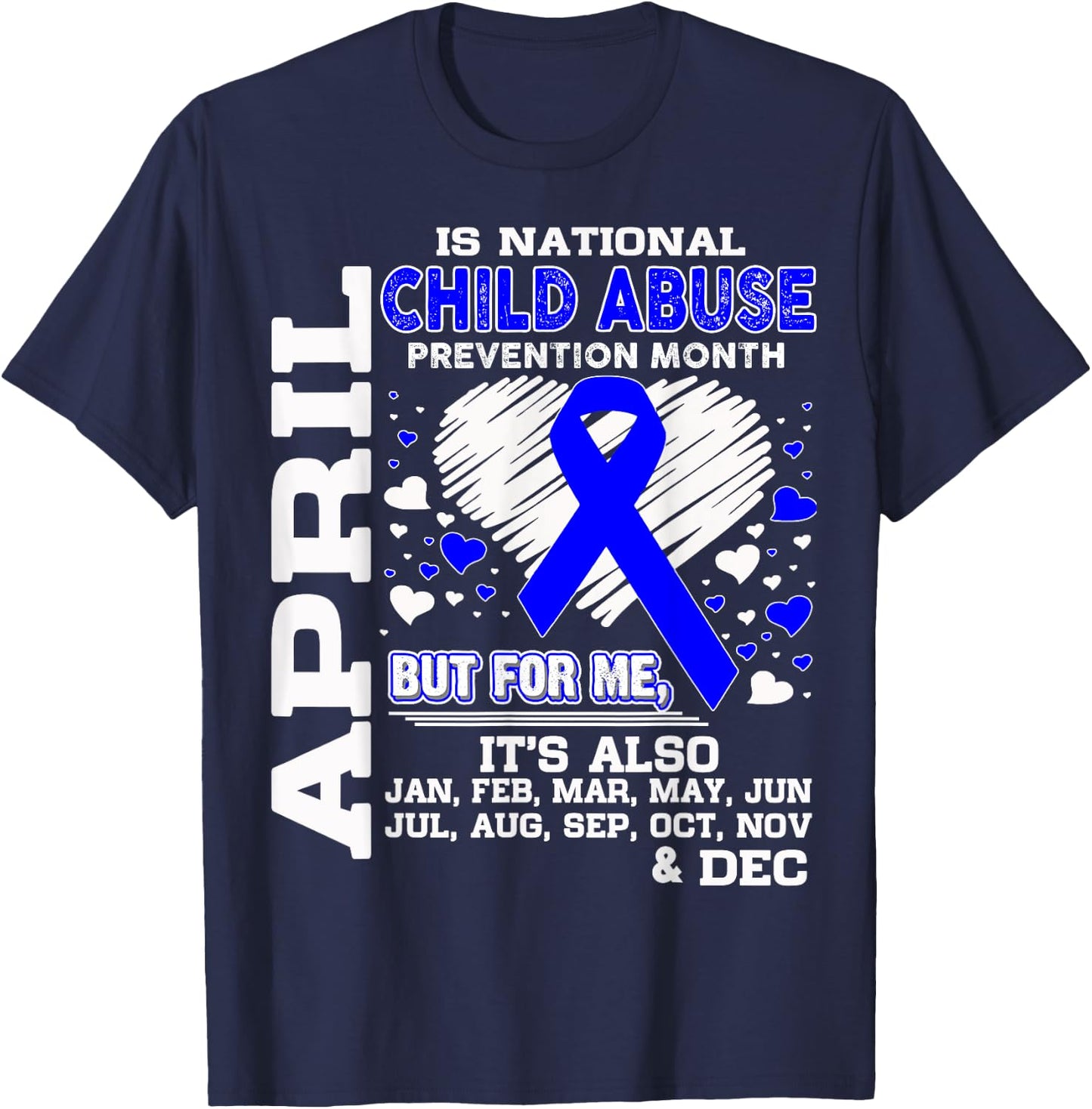 April is National Child Abuse Prevention Month Shirt T-Shirt - T-Shirt | Navy