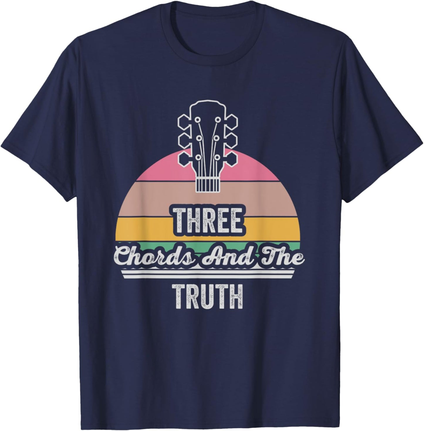 Three Chords And The Truth Guitar T-Shirt - T-Shirt | Navy