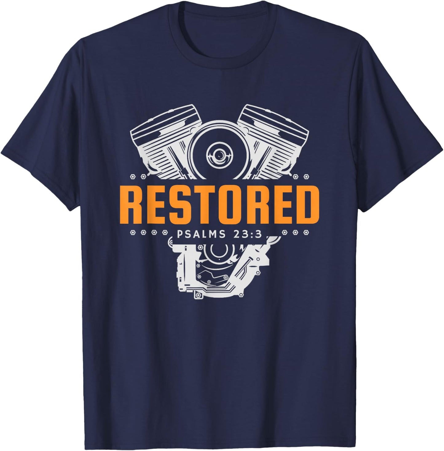 Christian Mechanic Restored Cars Automobile T-Shirt - T-Shirt | Navy