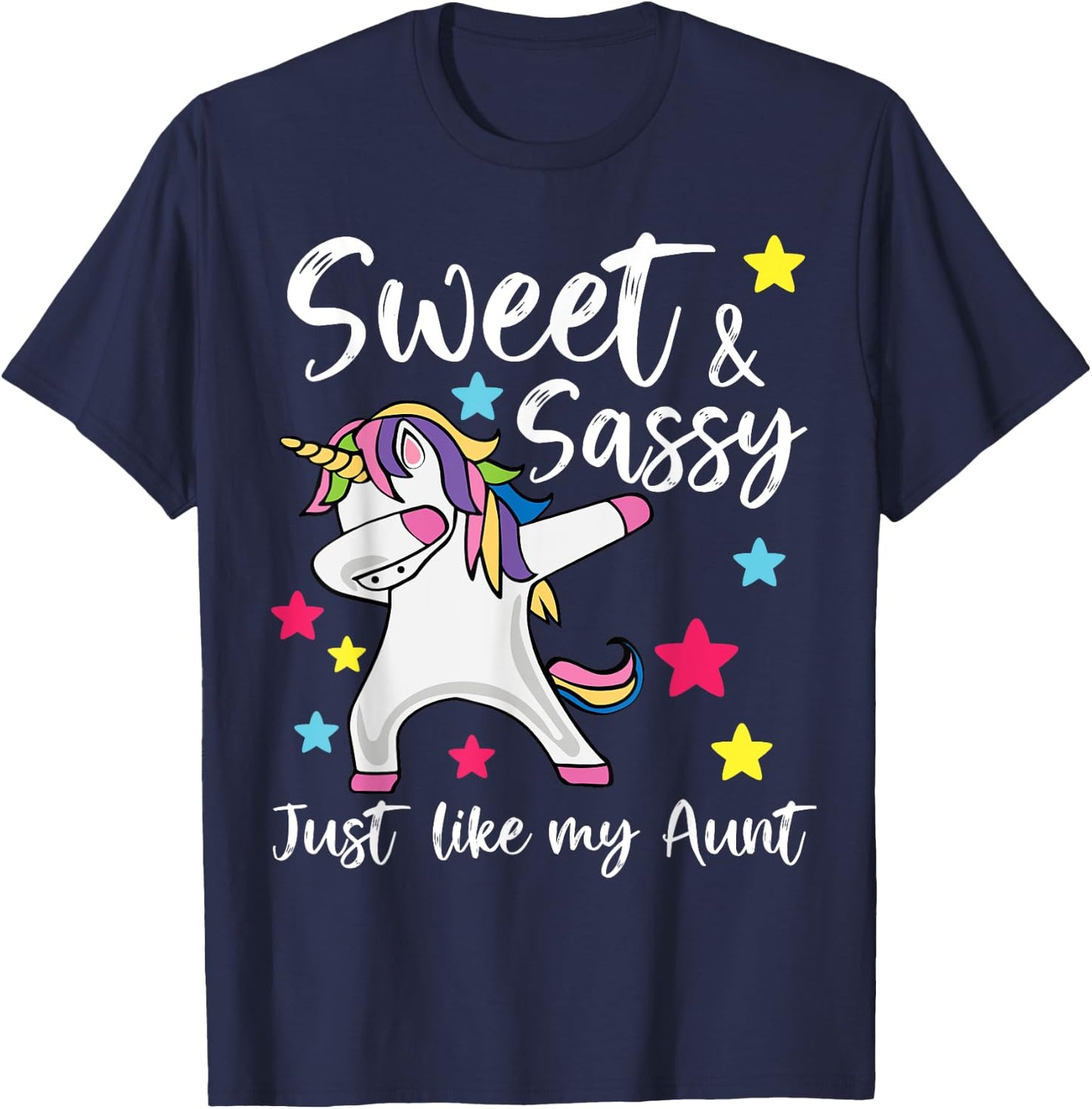 Sassy Like My Aunt Unicorn Cute Matching Aunt T-Shirt - T-Shirt | Navy