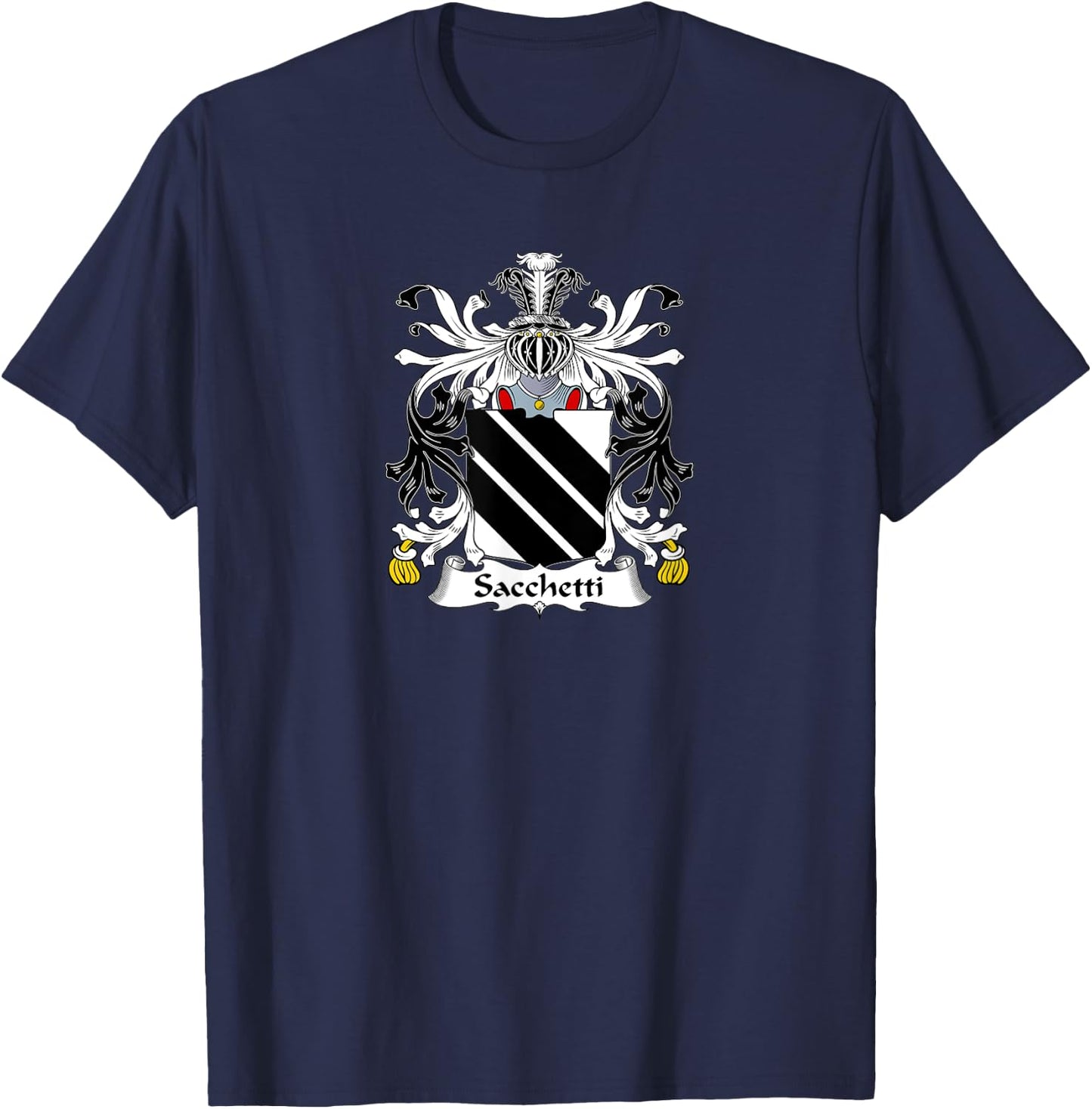 Sacchetti Coat of Arms - Family Crest T-Shirt - T-Shirt | Navy