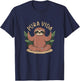 Pura Vida Costa Rica Yogi Sloth Meditation - Costa Rican T-Shirt - T-Shirt | Navy