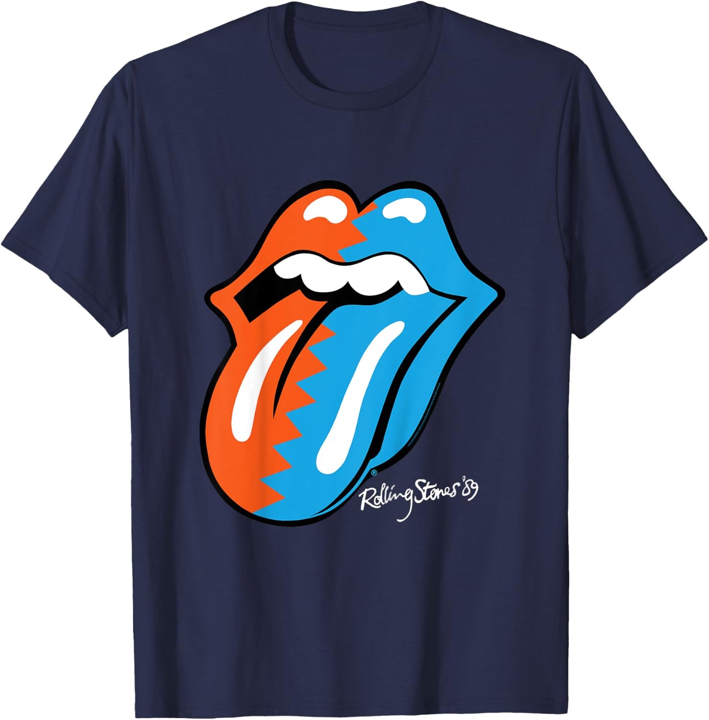The Rolling Stones Zig Zag 89 Tongue T-Shirt - T-Shirt | Navy