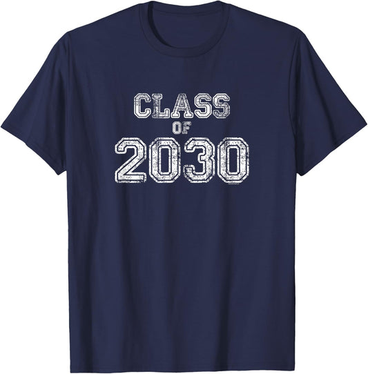 Class of 2030 shirt | Senior 2030 Graduation Gift Him Her T-Shirt - T-Shirt | Navy