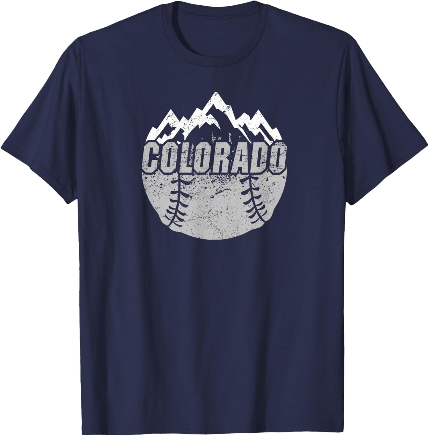 Colorado Baseball Rocky Mountains Design T-Shirt - T-Shirt | Navy