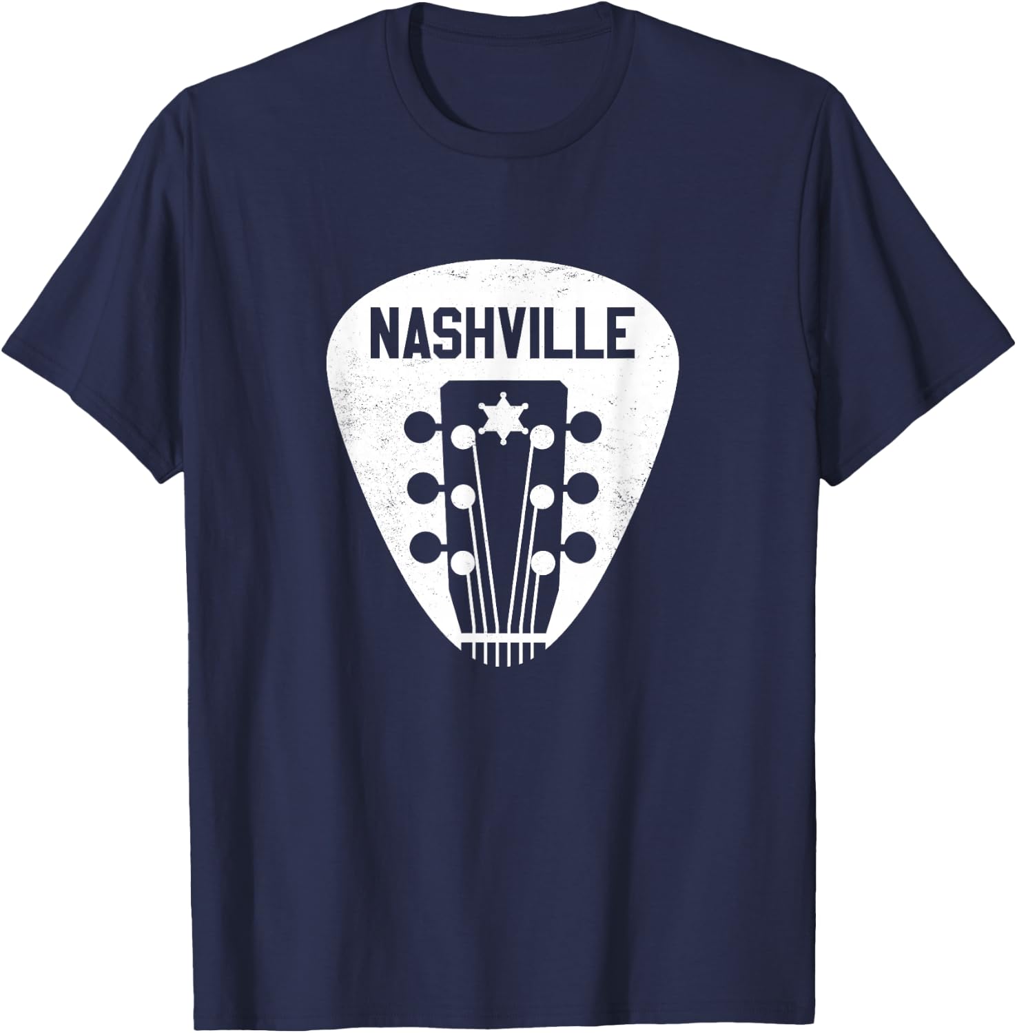 Nashville Guitar Pick Country Music City Guitarist T-Shirt - T-Shirt | Navy